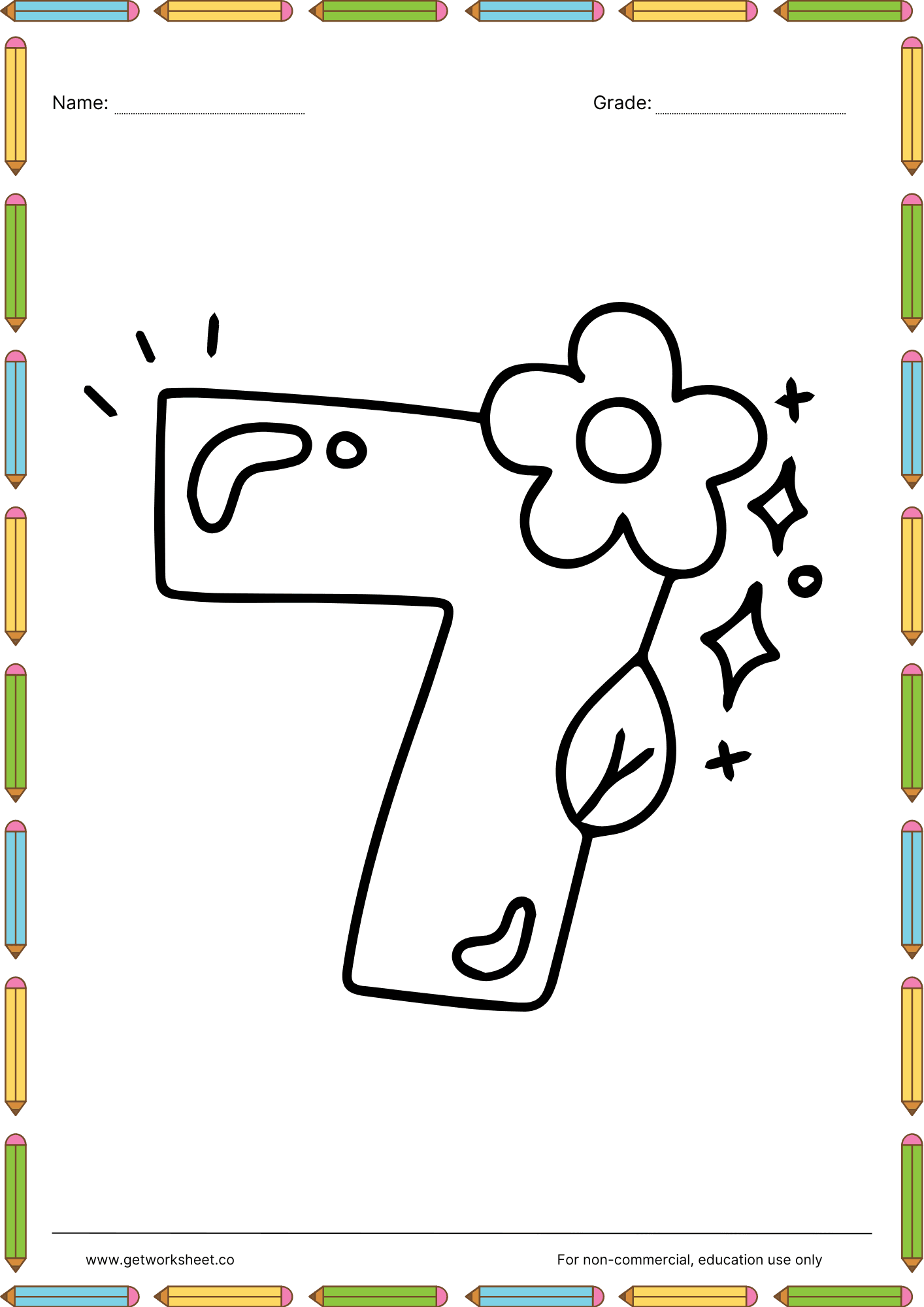 Free printable number coloring pages