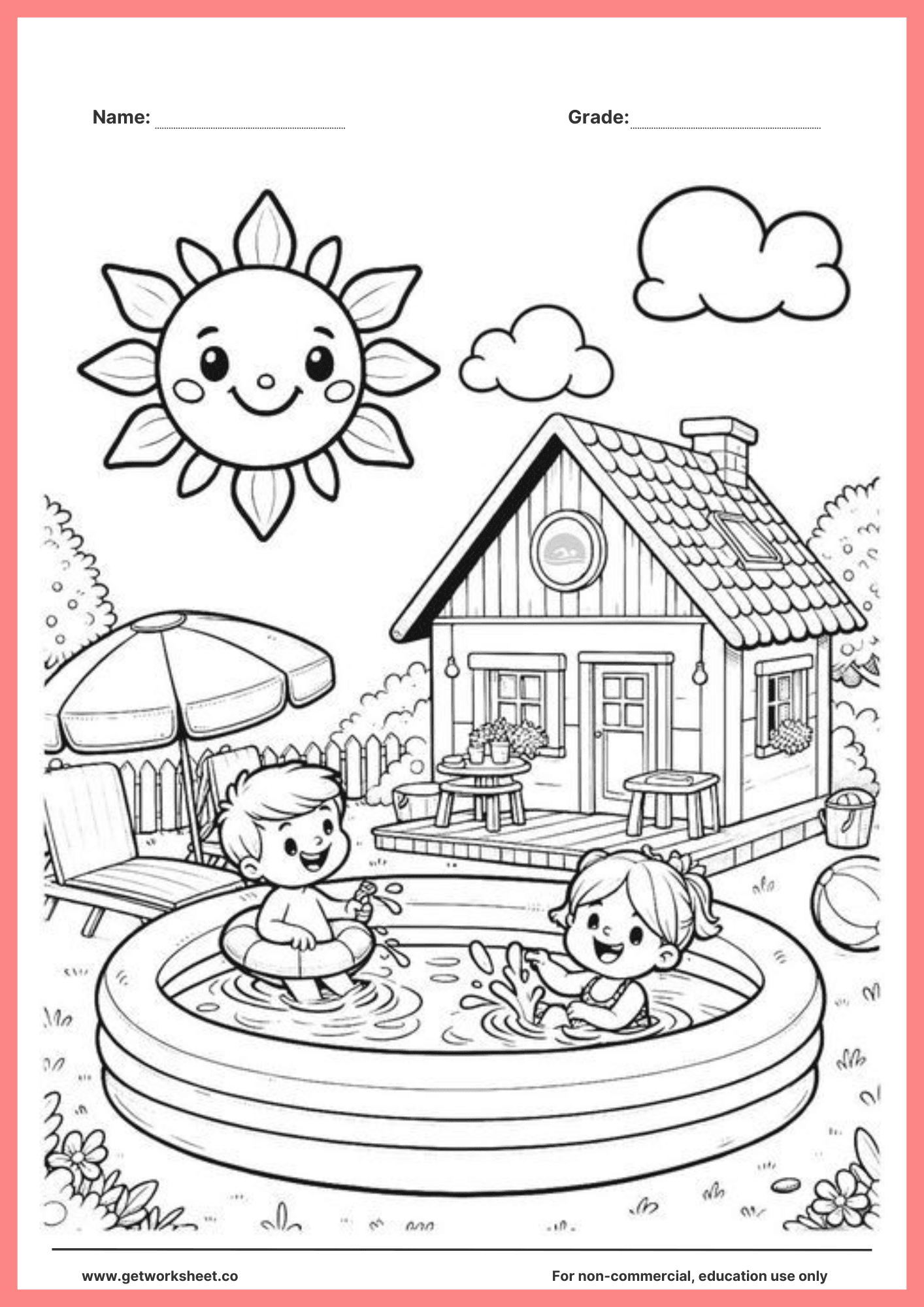 Free summer coloring pages