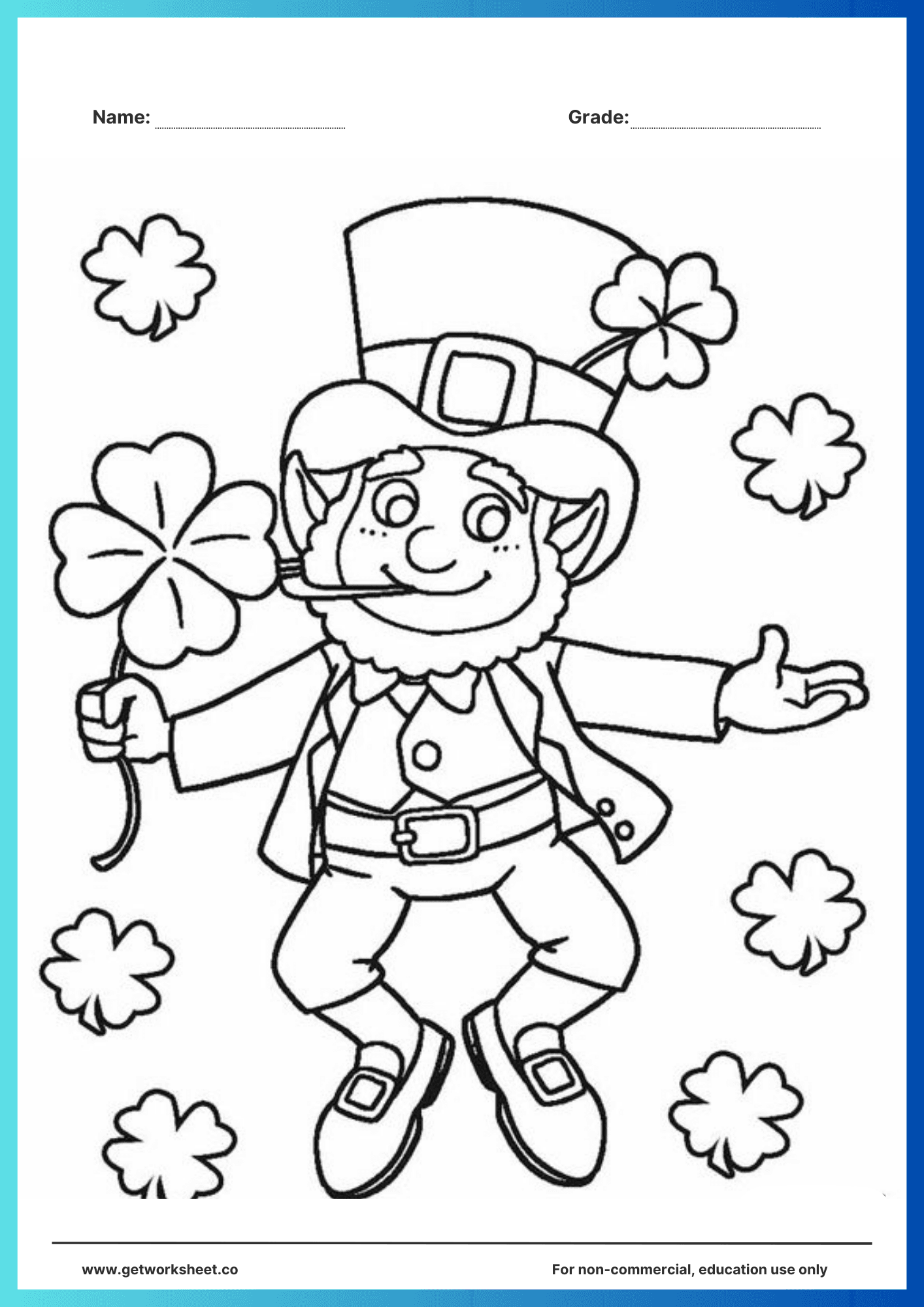 Free leprechaun coloring page