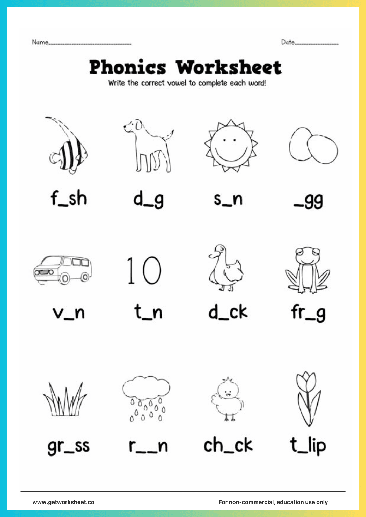 Phonics worksheets 4