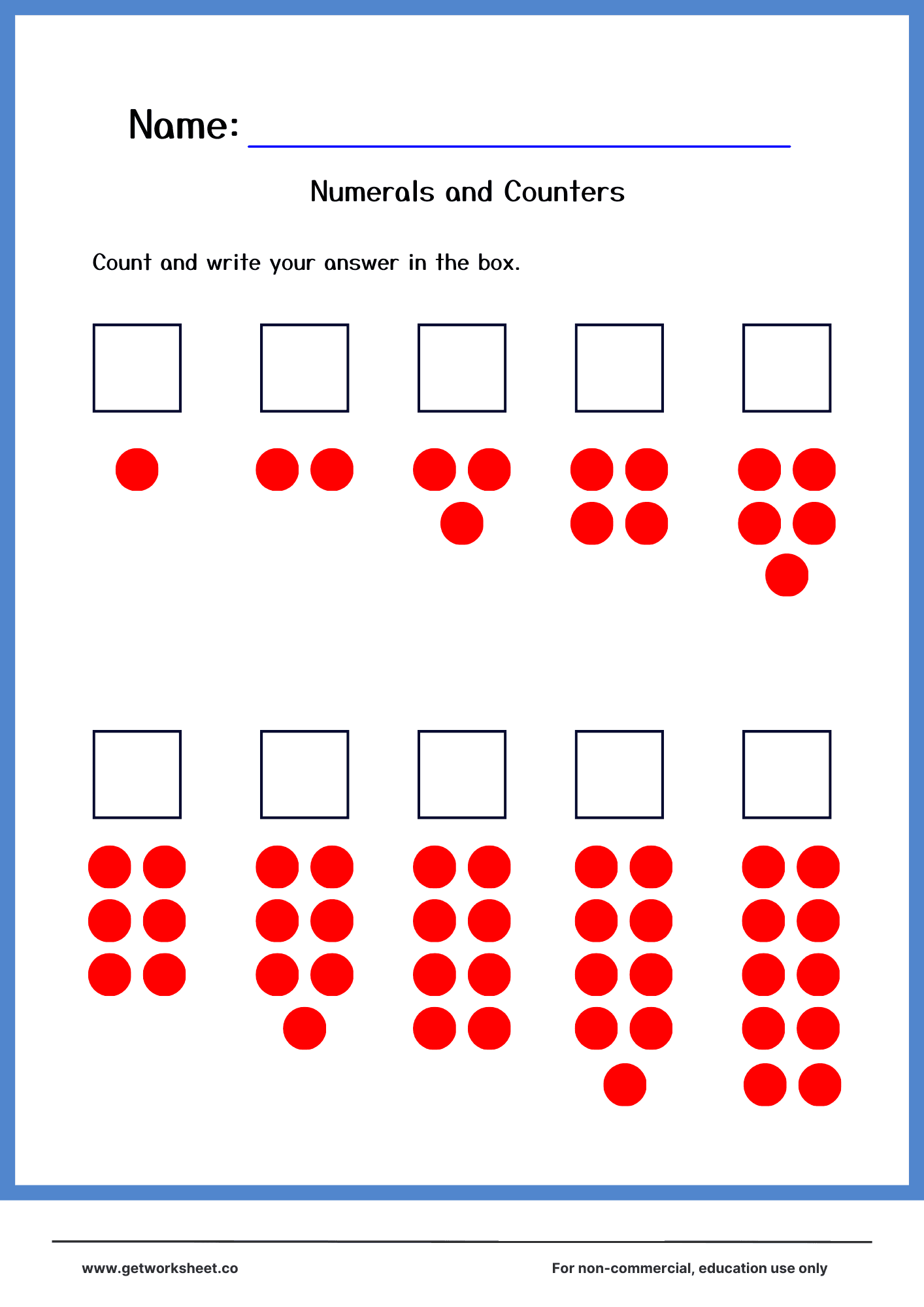 Montessori beads worksheet 5