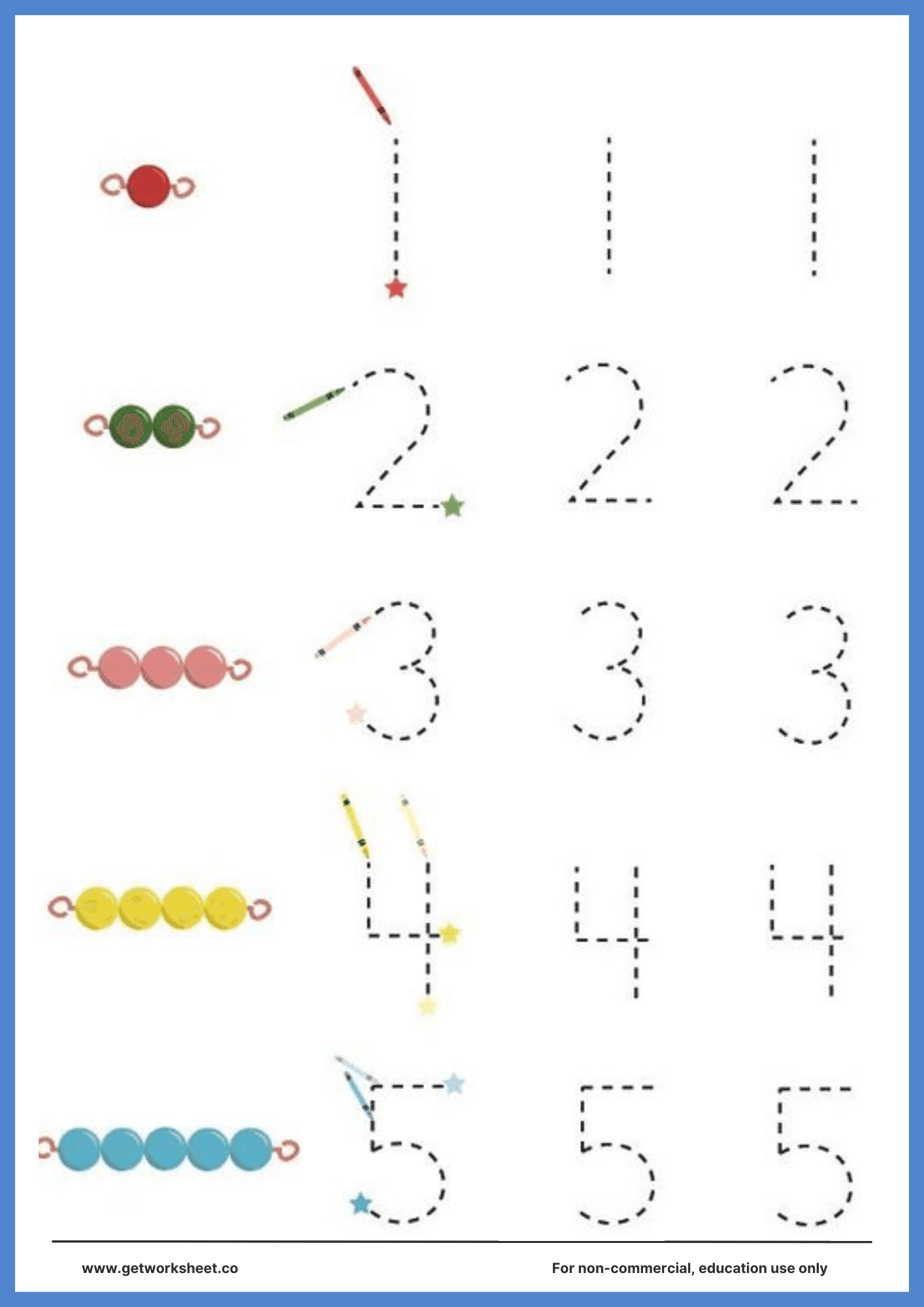 Montessori beads worksheet 2
