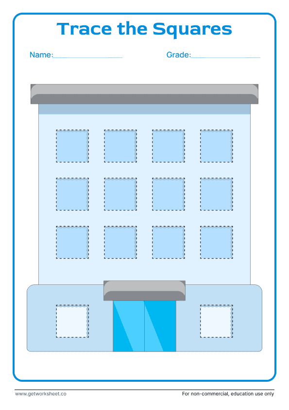 3 free square tracing worksheets