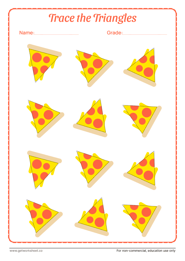 3 free triangle tracing worksheets