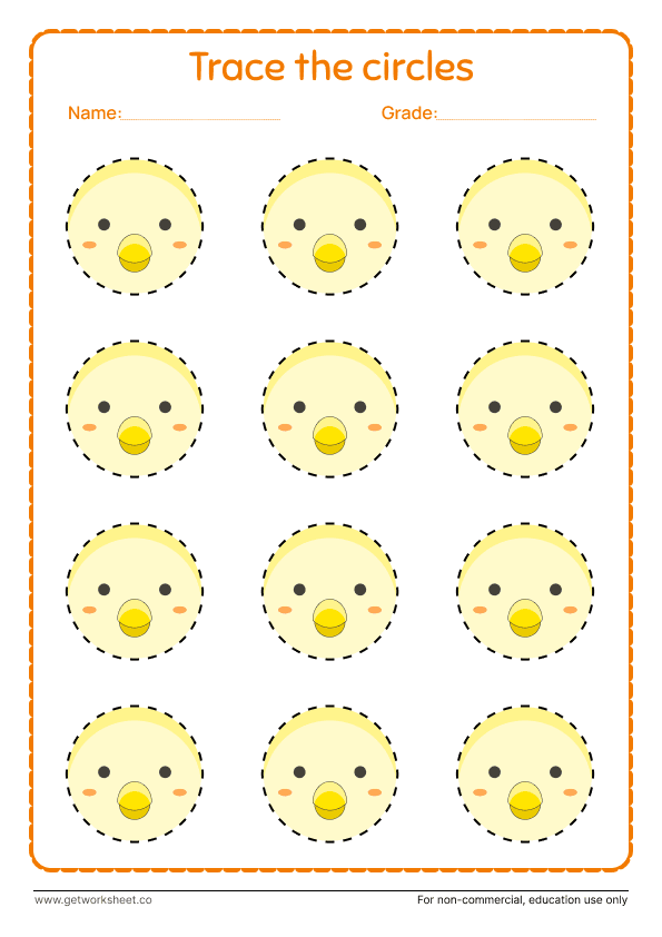 Circle tracing worksheet 2