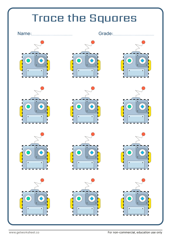 Square tracing worksheet 2