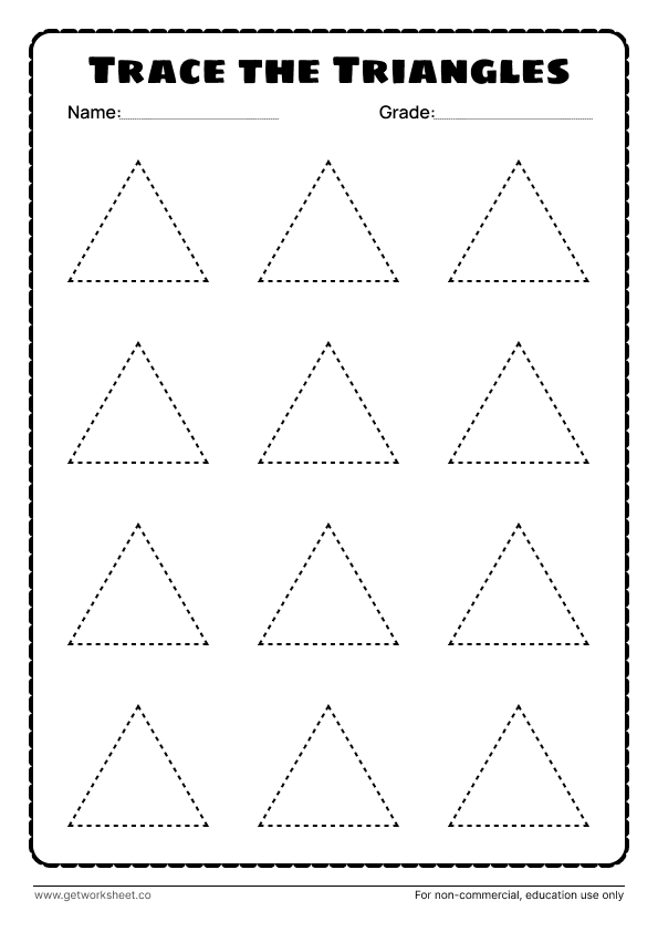 Triangle tracing worksheet 1