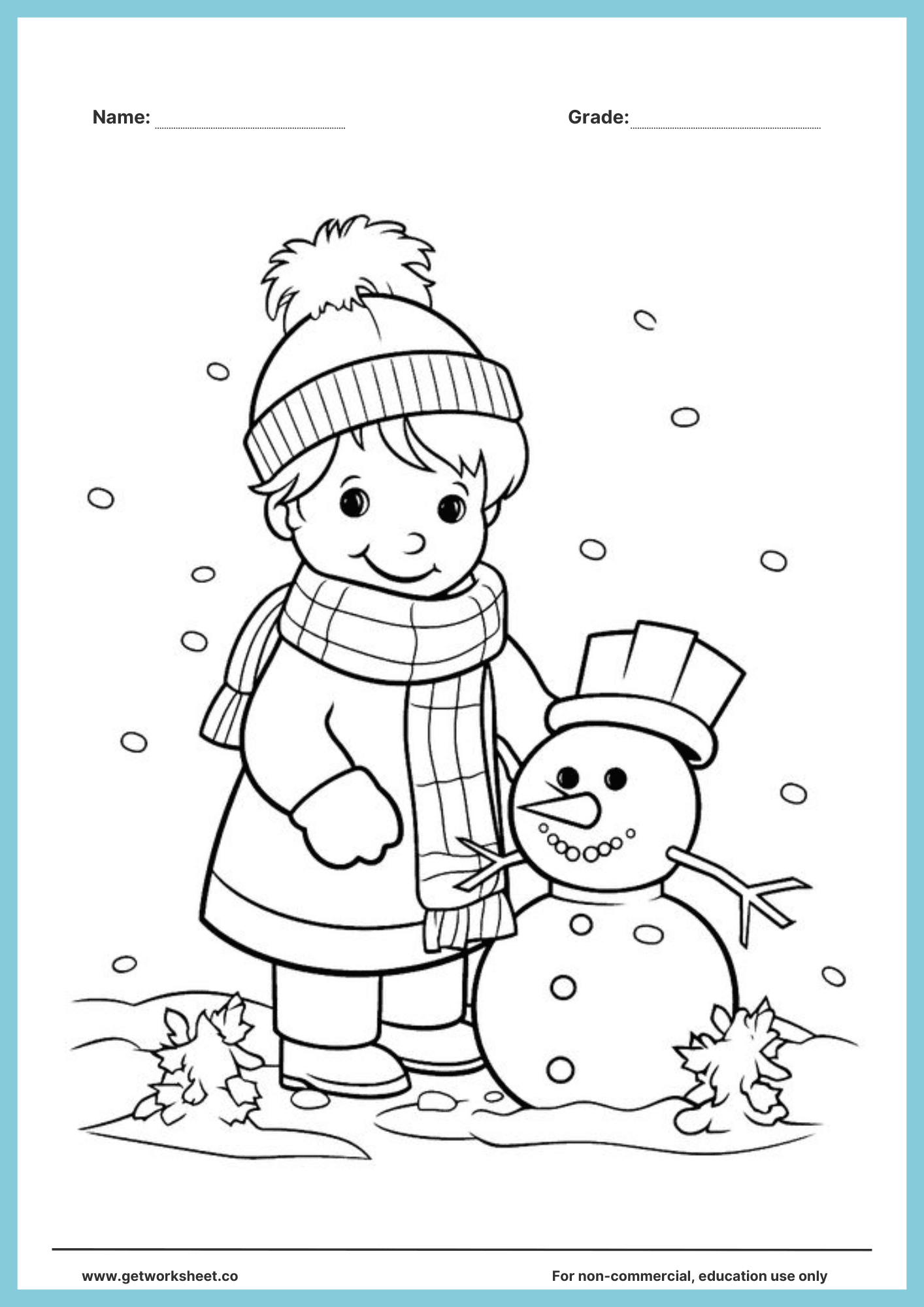 Winter coloring page printable 4
