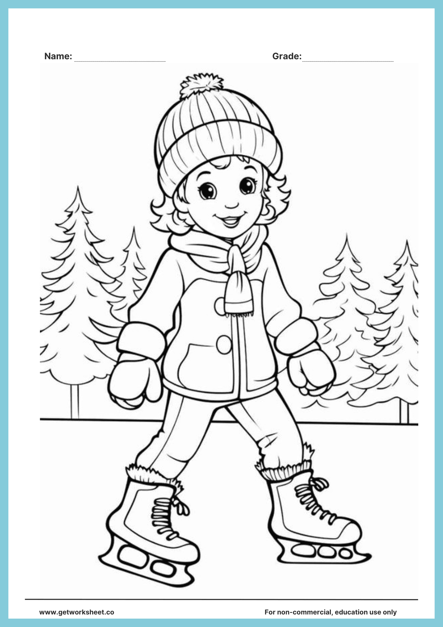 Winter coloring page printable 5