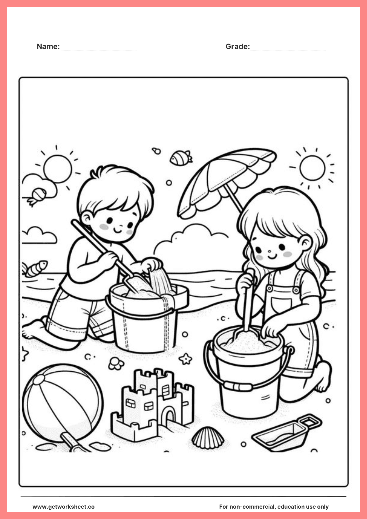 Summer coloring page printable 4