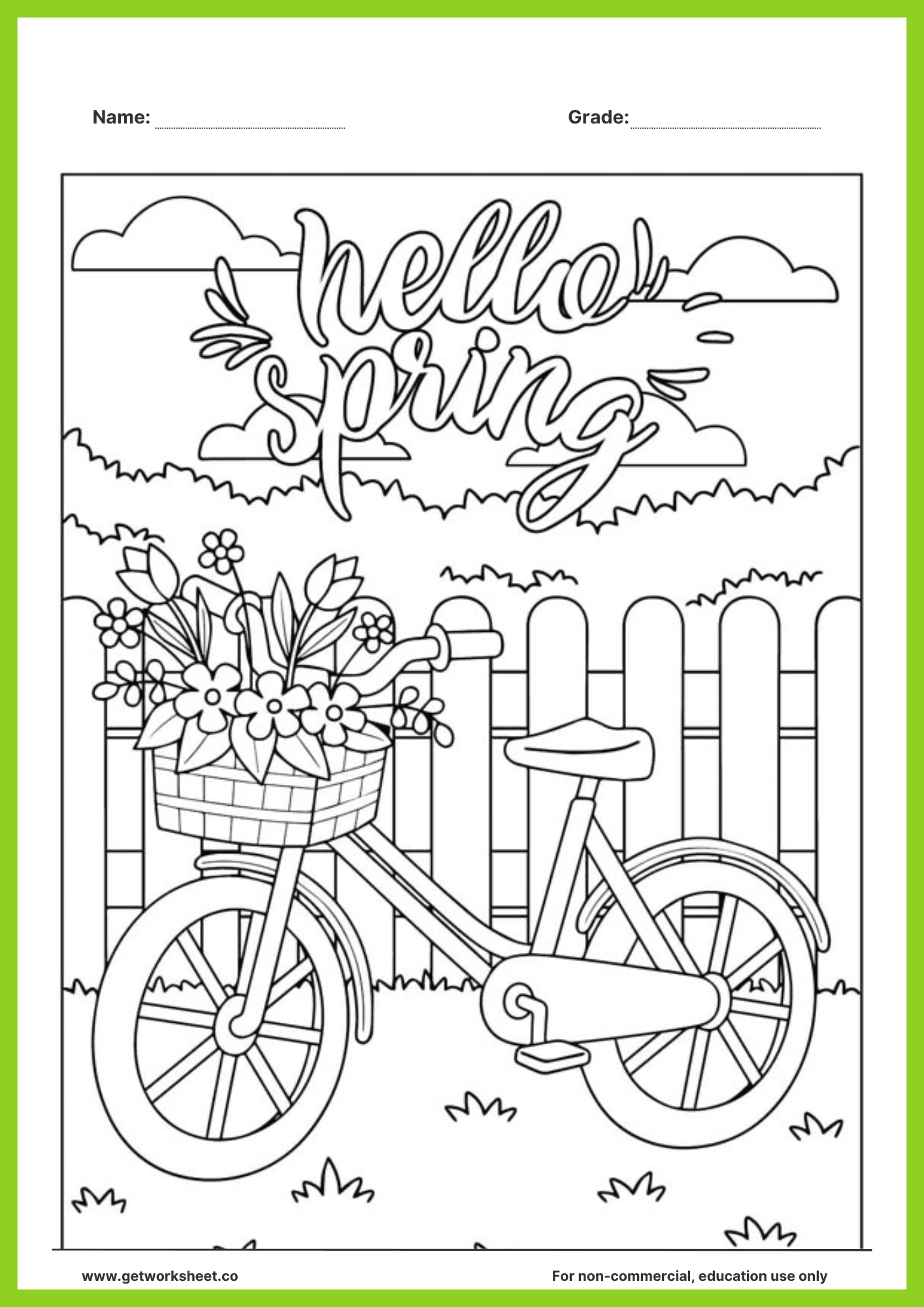 Spring coloring page printable 3