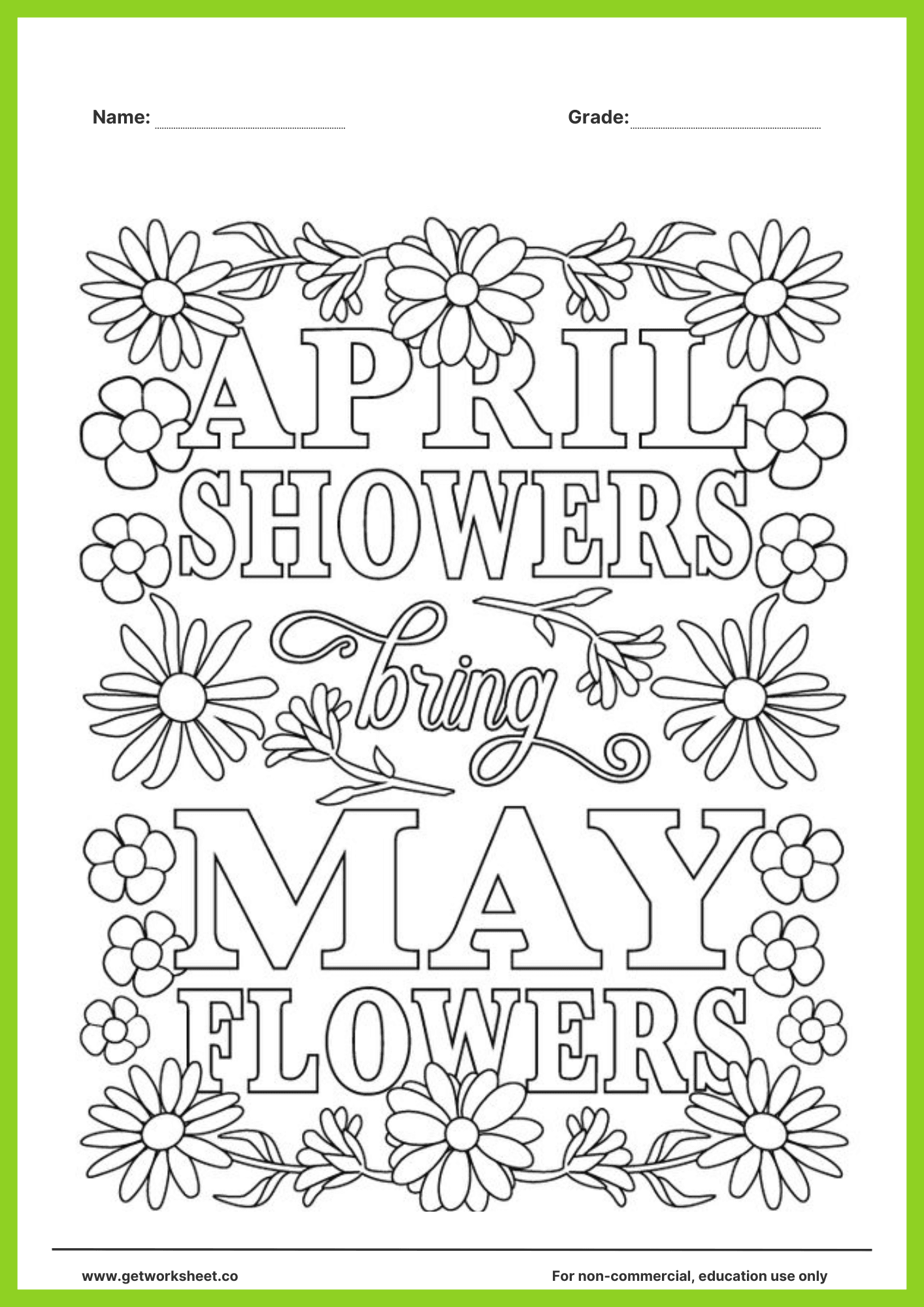 Spring coloring page printable 4