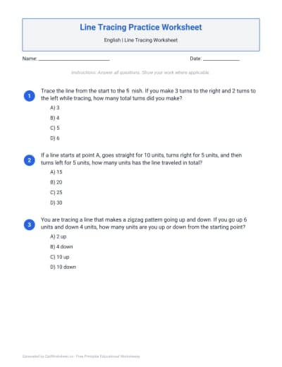 Line Tracing Worksheets