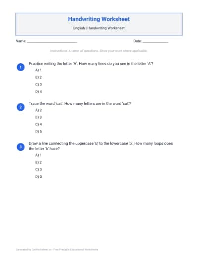 Handwriting Worksheets